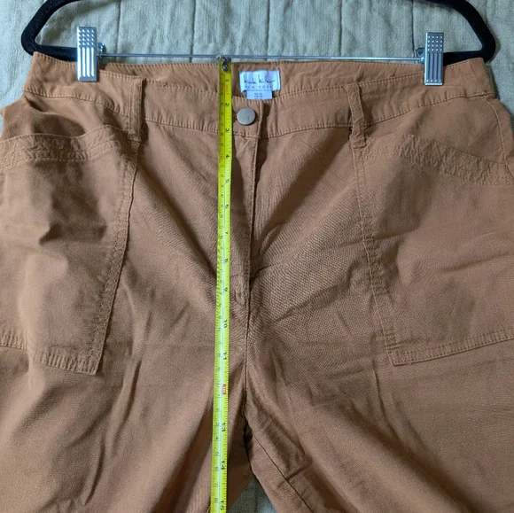 Yellow Cropped Wide Leg High Waist Pants Nicole Miller NY - Picture 4 of 6